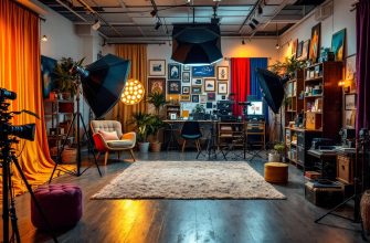 фотостудия с мягким освещением и креативной атмосферой